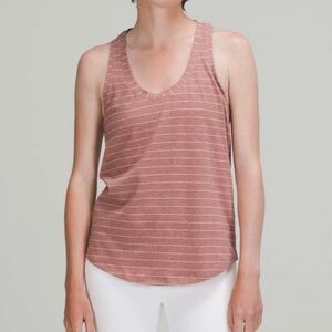 Lululemon Women’s Love Tank Sz 2 Spice Striped Racerback Scoop Neck Top Athletic